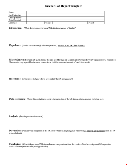 professional lab report template - complete your experiment & assignment efficiently template