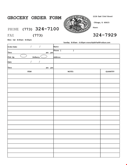 order grocery form | easy phone ordering - hpp grocery template