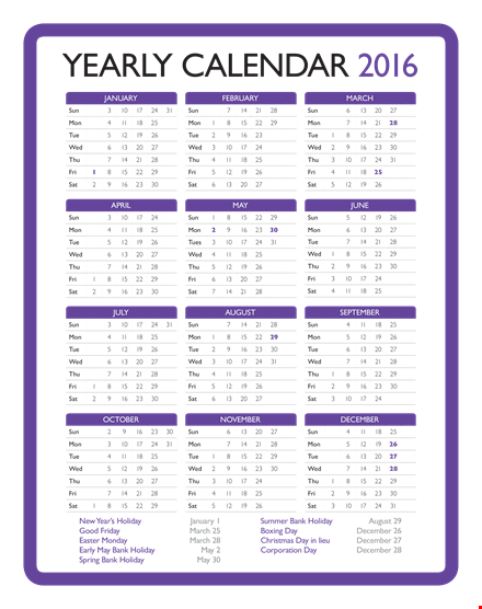 printable yearly calendar templates - download and print for free template