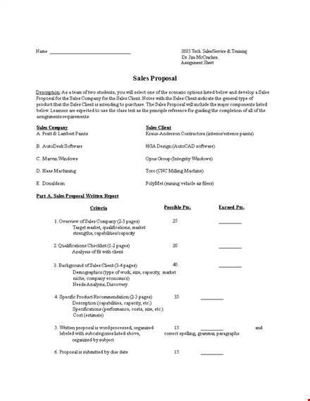 sales proposal presentation template template