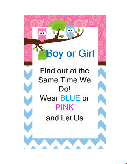 creative gender reveal invitation template - customize & share instantly template