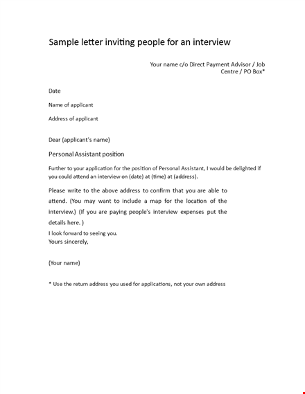 job interview letter template template