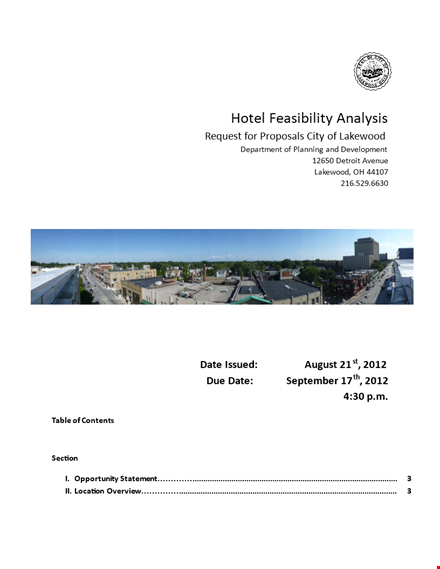 hotel feasibility analysis proposal template | lakewood template