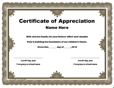 certificate of appreciation template - customize & print template