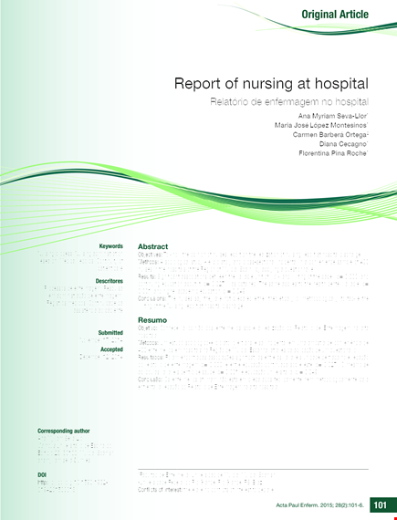 example of nursing report template