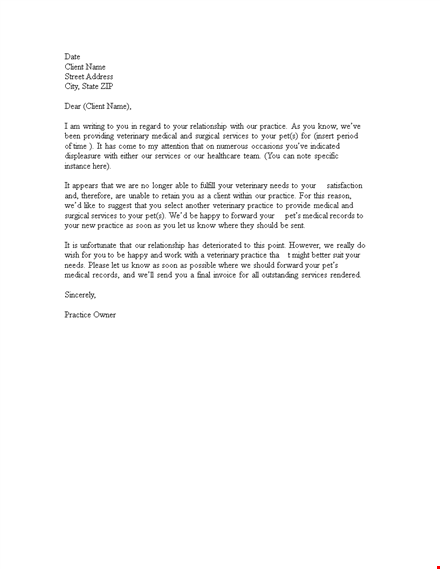 client termination letter template template