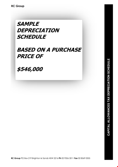 free depreciation schedule template template