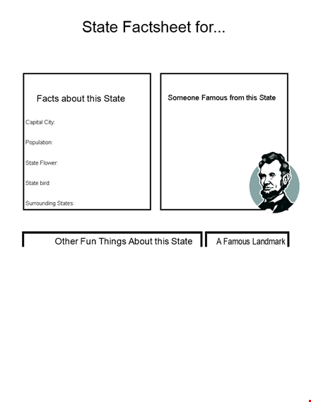 download fact sheet template: state capital and famous facts template