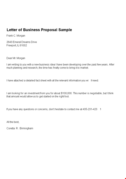 new business proposal letter template