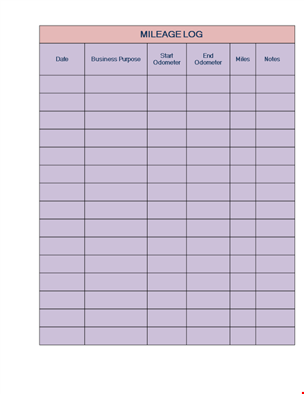 track your business mileage easily with our mileage log template template