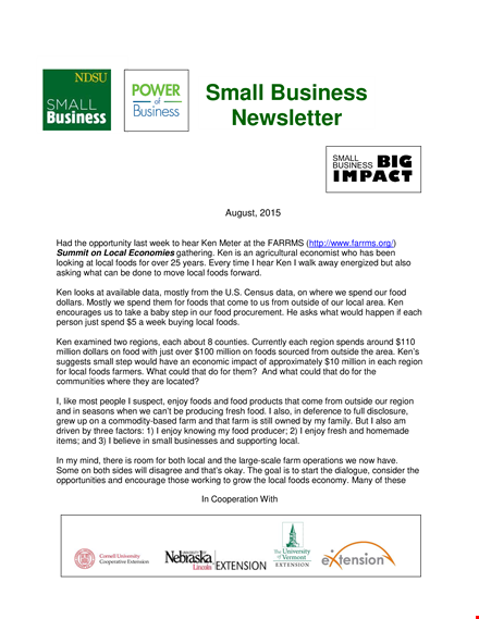 small business newsletter - get expert articles for your small business template