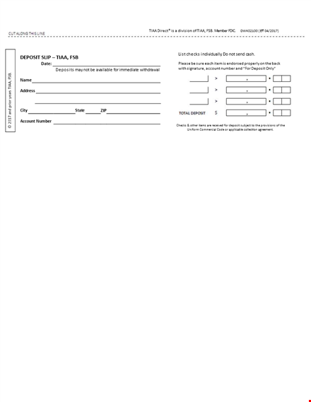 deposit slip template - easily record and track account deposits template
