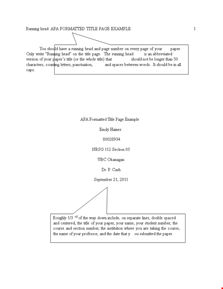 example apa title page template