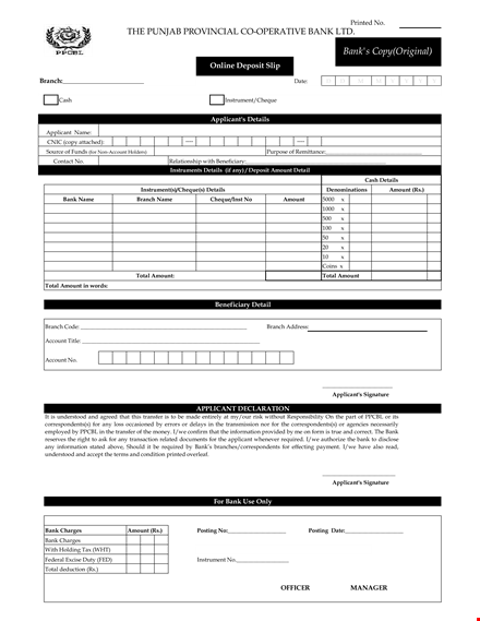 deposit slip template - create, track and print deposit slips for your account template