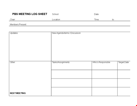 meeting log sheet for school meetings template