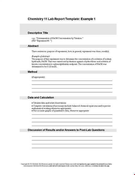 experiment with appropriate concentration, use our lab report template template
