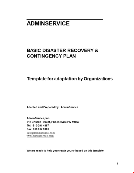 disaster recovery plan template - building resilience in the face of disaster template