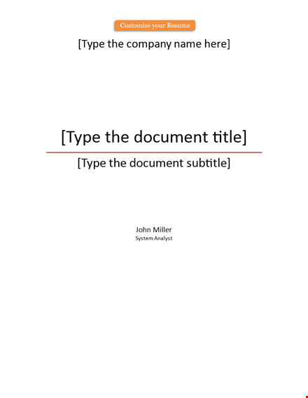 professional cover page template for company documents - customize your title template