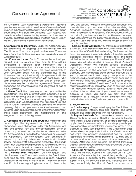 simple loan consumer agreement template