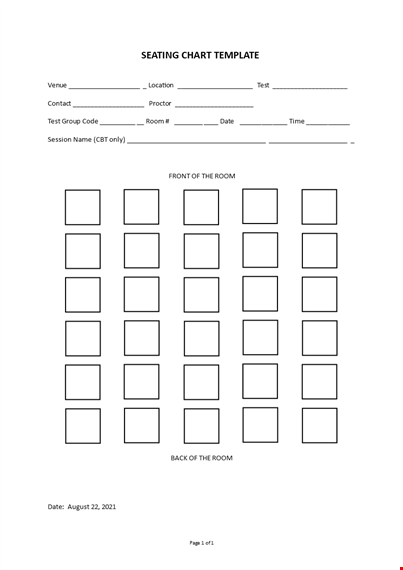 seating chart template template