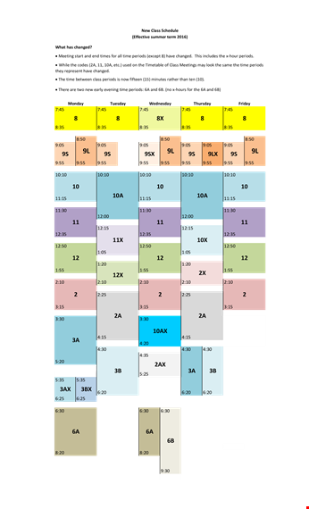 printable college class schedule template - organize your periods template