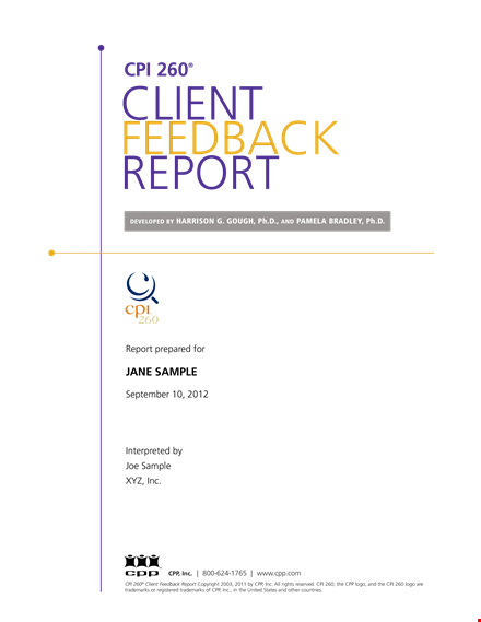 client feedback report template