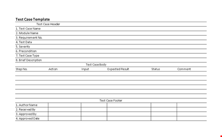 module approved test case template - downloadable header template