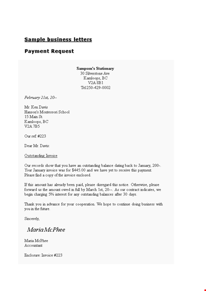 formal business request letter example template