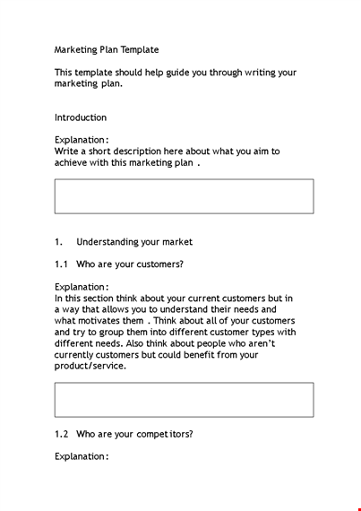 create a winning marketing plan with our template - expert explanation included template