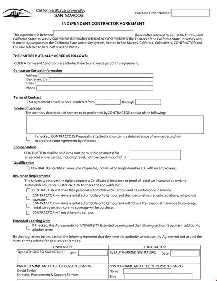 agree to terms: independent contractor agreement for contractors template