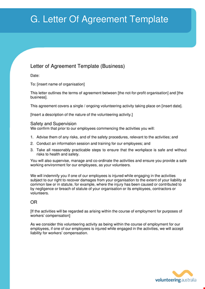 formal business agreement letter template