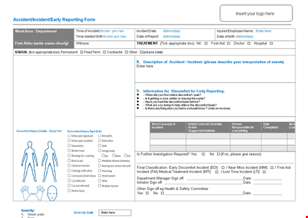 use our discomfort incident report template to address issues early template