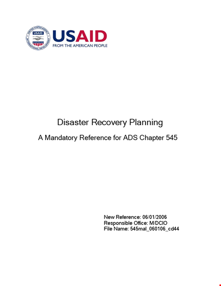 disaster recovery plan template - planning for system disaster recovery template