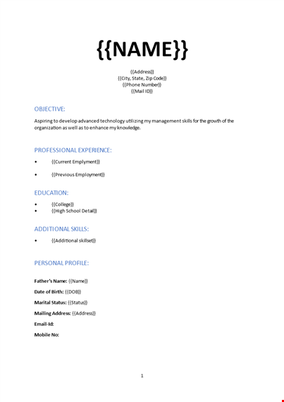 basic resume template template