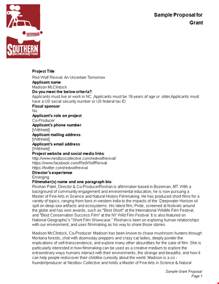 get funded for your next project with our production grant proposal template template