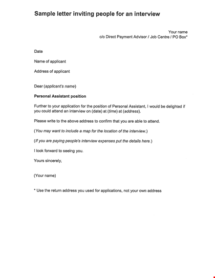 job interview letter template - customizable and professional template