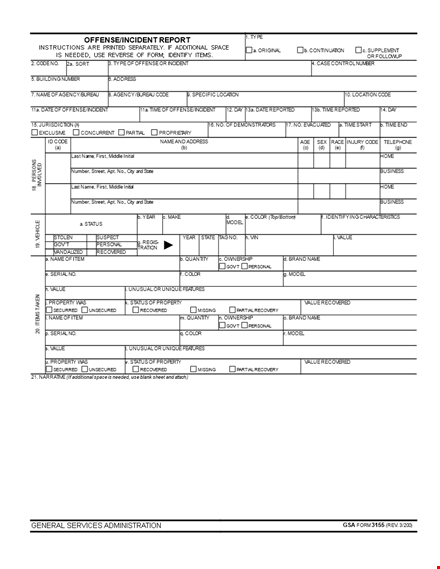 police report template - free printable document for accurate incident reporting template