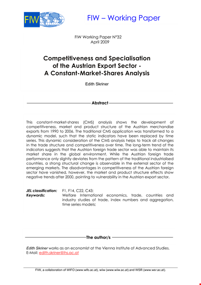 market share analysis template - analyzing the effect of austrian market template