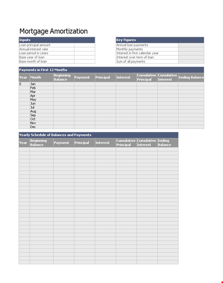 simple loan amortization template for calculating interest, principal, and payments template