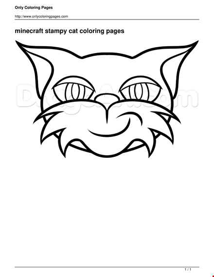 stampy cat coloring page template