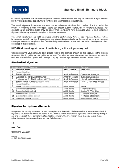 create a professional business email signature block with intertek | regular & arial fonts template