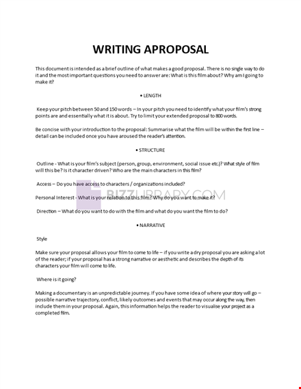 writing a proposal template template