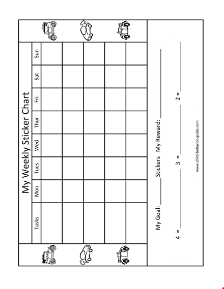 weekly sticker chart template template