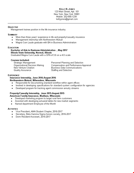 professional business administration resume template