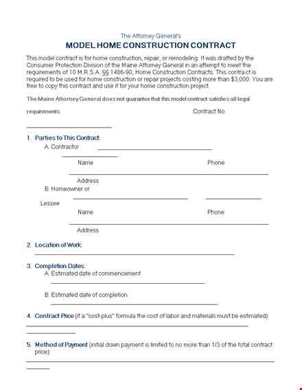 home construction contract template | change parties' agreement template