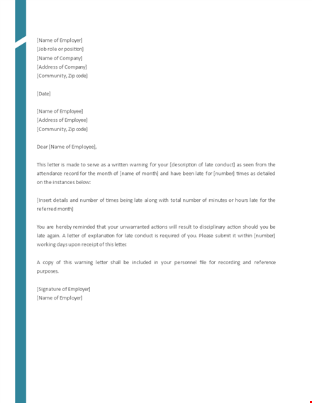 effective employee warning letter | improve employee performance template