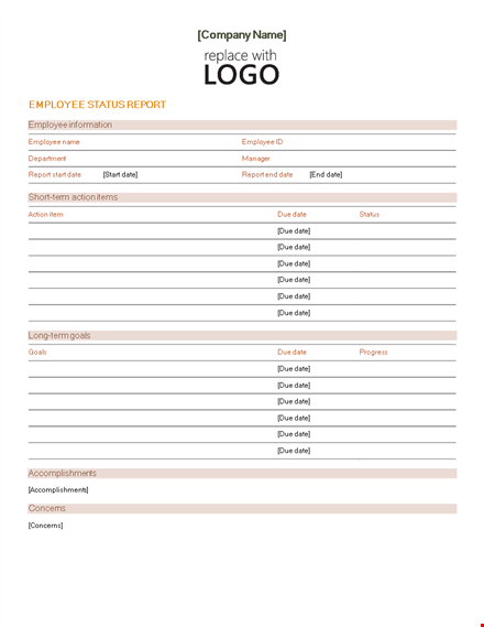 employee status sample template