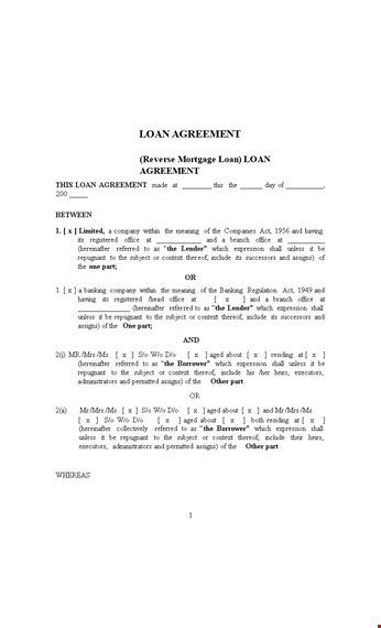 create a property loan agreement with our template - borrower, lender shall comply template