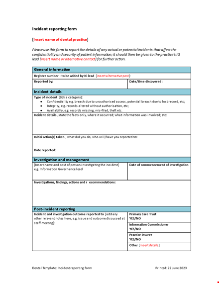 report an incident with our easy to use incident report template - get information quickly template