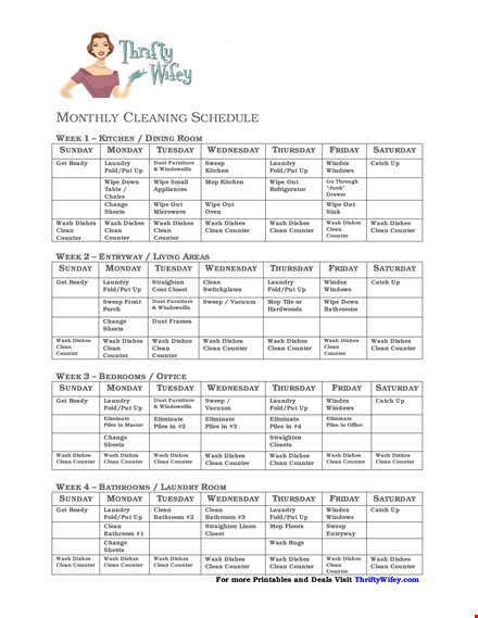 monthly cleaning template